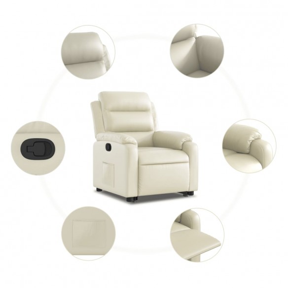 Fauteuil inclinable Crème Similicuir