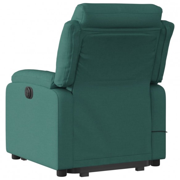 Fauteuil inclinable de massage électrique Vert foncé Tissu