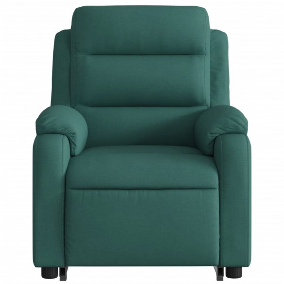 Fauteuil inclinable de massage électrique Vert foncé Tissu