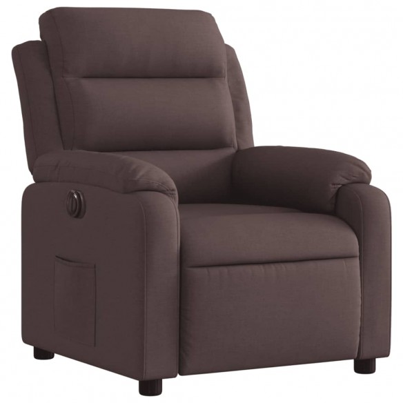 Fauteuil inclinable électrique Marron foncé Tissu