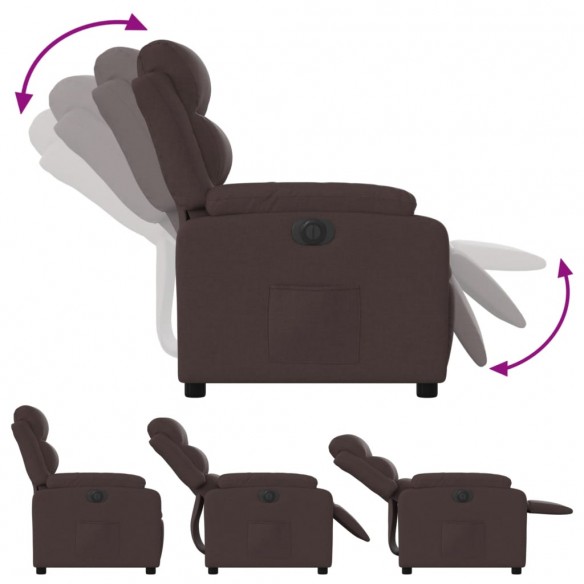 Fauteuil inclinable électrique Marron foncé Tissu