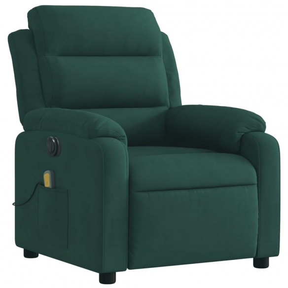 Fauteuil inclinable de massage électrique vert foncé velours