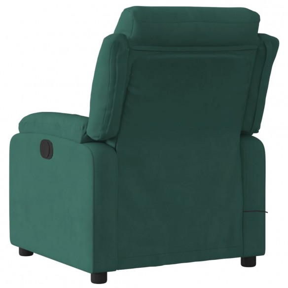 Fauteuil inclinable de massage électrique vert foncé velours