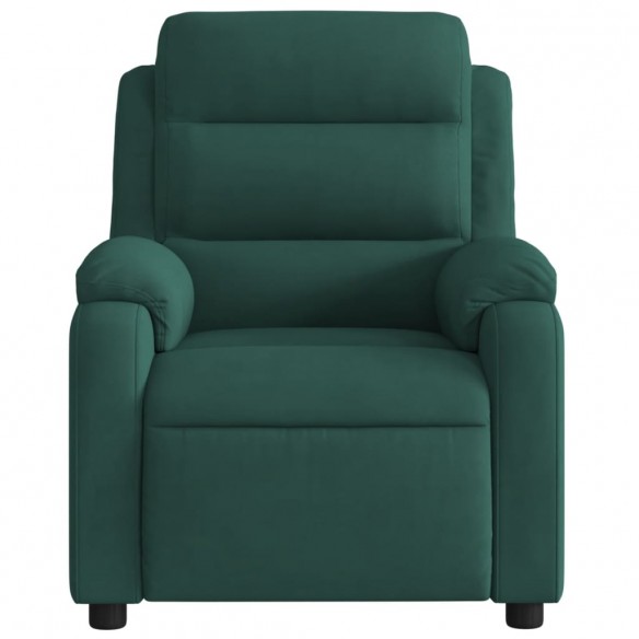 Fauteuil inclinable de massage électrique vert foncé velours