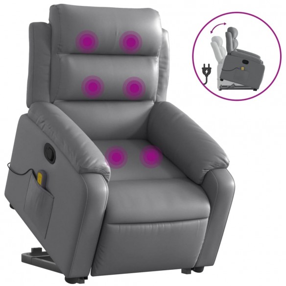 Fauteuil inclinable de massage Gris Similicuir