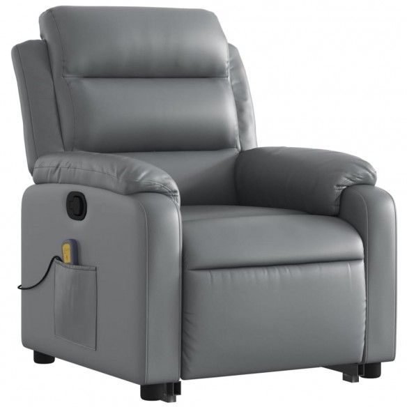 Fauteuil inclinable de massage Gris Similicuir