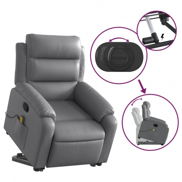 Fauteuil inclinable de massage Gris Similicuir