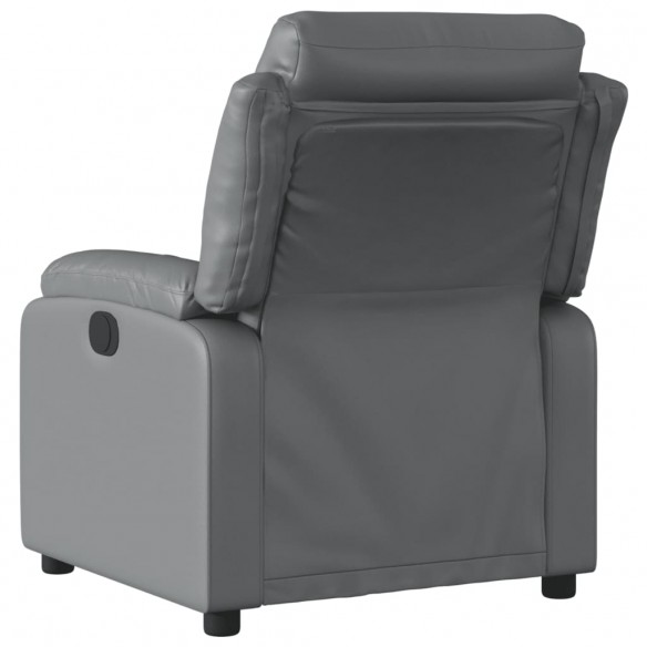 Fauteuil de massage inclinable électrique gris similicuir