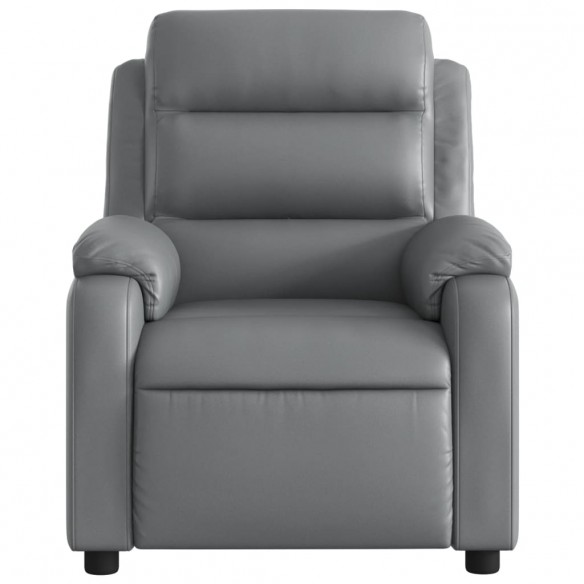 Fauteuil de massage inclinable électrique gris similicuir