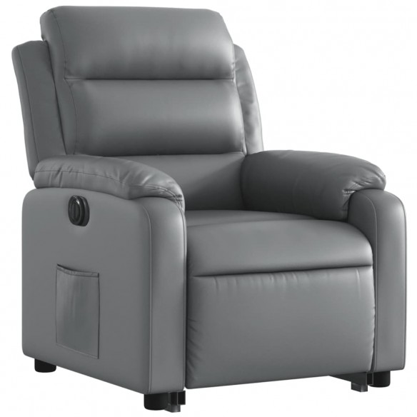 Fauteuil inclinable électrique gris similicuir