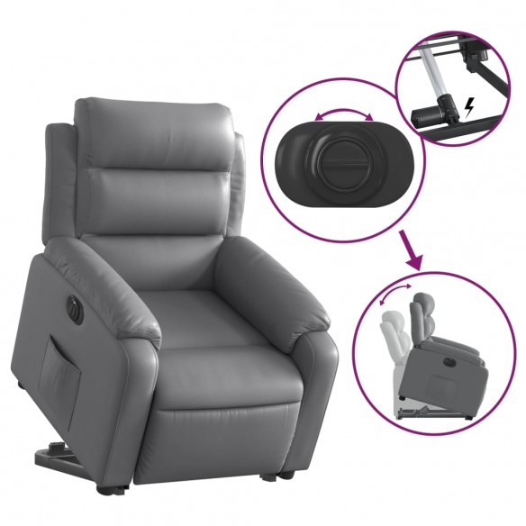 Fauteuil inclinable électrique gris similicuir