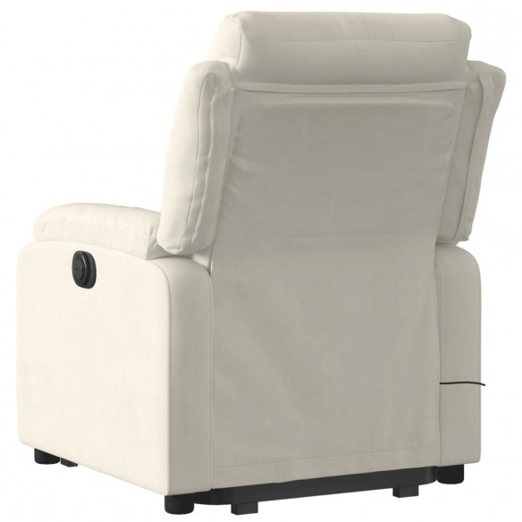 Fauteuil inclinable de massage électrique crème velours