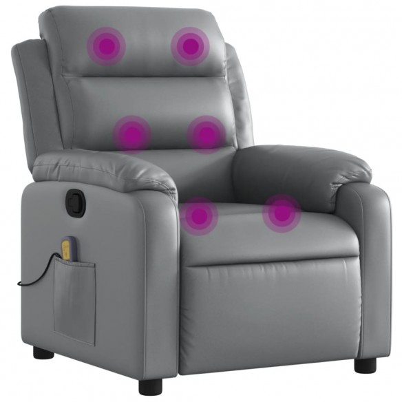 Fauteuil de massage inclinable Gris Similicuir