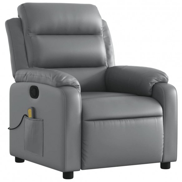 Fauteuil de massage inclinable Gris Similicuir