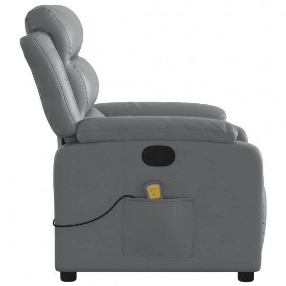 Fauteuil de massage inclinable Gris Similicuir