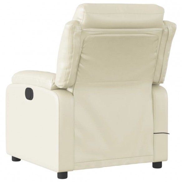 Fauteuil inclinable de massage Crème Similicuir