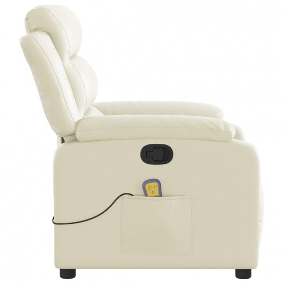 Fauteuil inclinable de massage Crème Similicuir