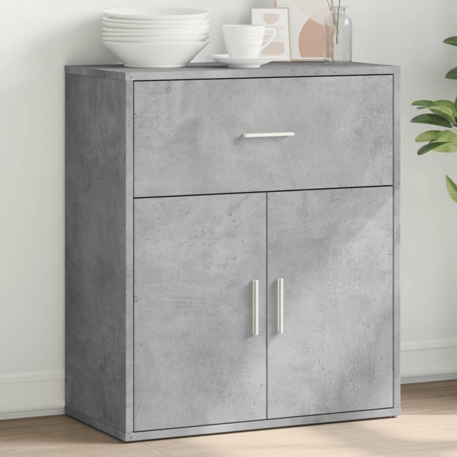 Buffet gris béton 60x31x70 cm bois...