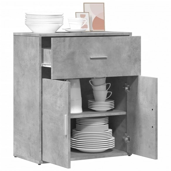 Buffet gris béton 60x31x70 cm bois d'ingénierie