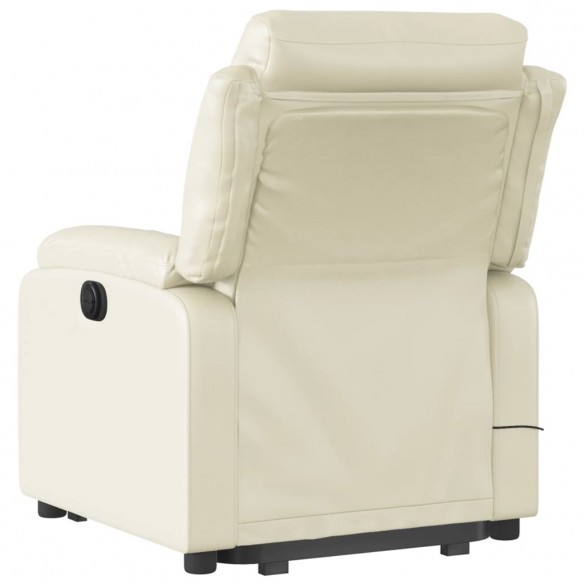 Fauteuil inclinable de massage électrique crème similicuir