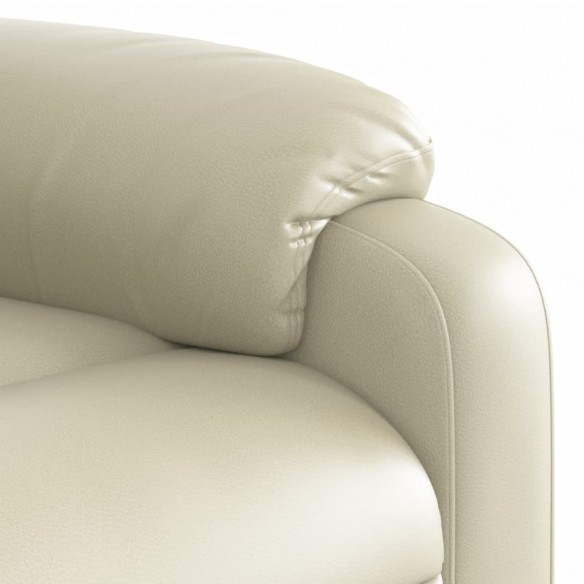 Fauteuil inclinable de massage électrique crème similicuir