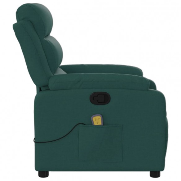 Fauteuil de massage inclinable Vert foncé Tissu