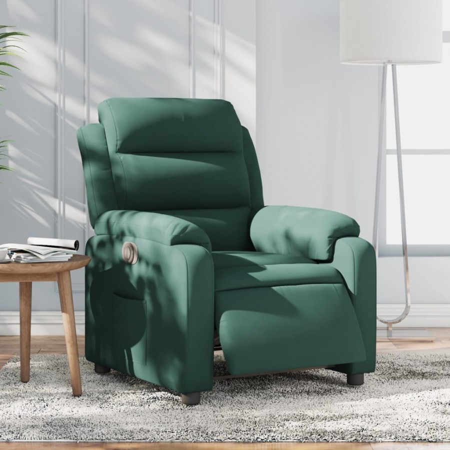 Fauteuil inclinable électrique vert foncé velours