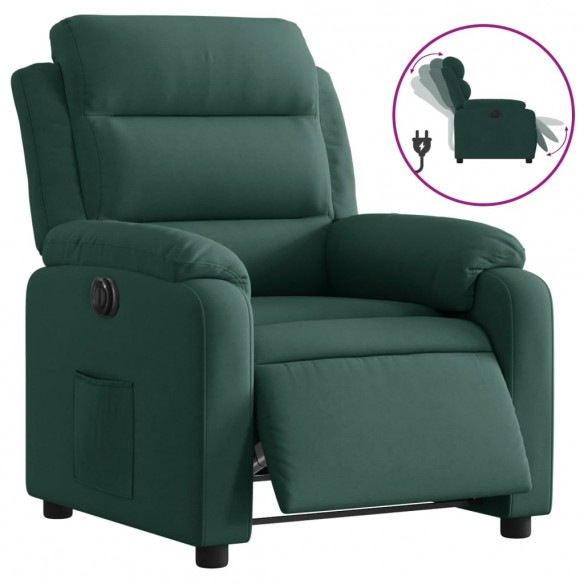 Fauteuil inclinable électrique vert foncé velours