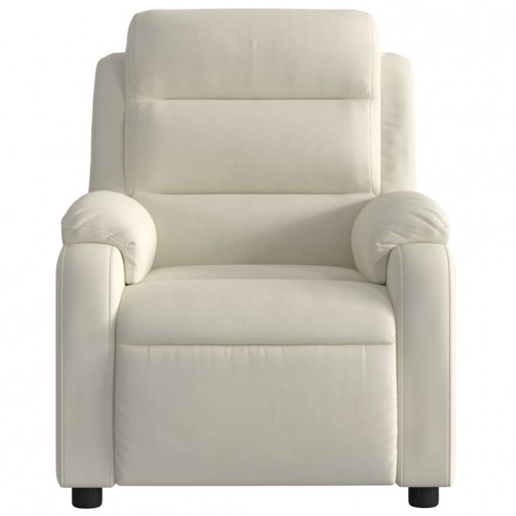 Fauteuil inclinable électrique Crème Velours