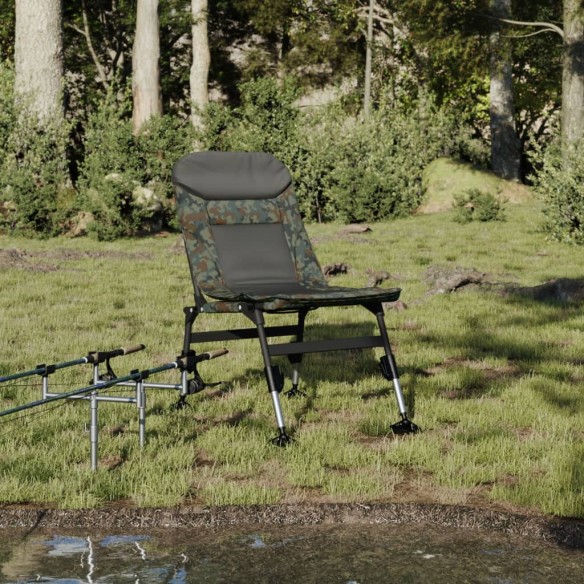 Chaise de pêche avec pieds à boue réglables pliable camouflage