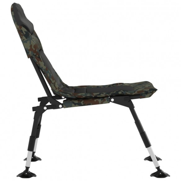 Chaise de pêche avec pieds à boue réglables pliable camouflage