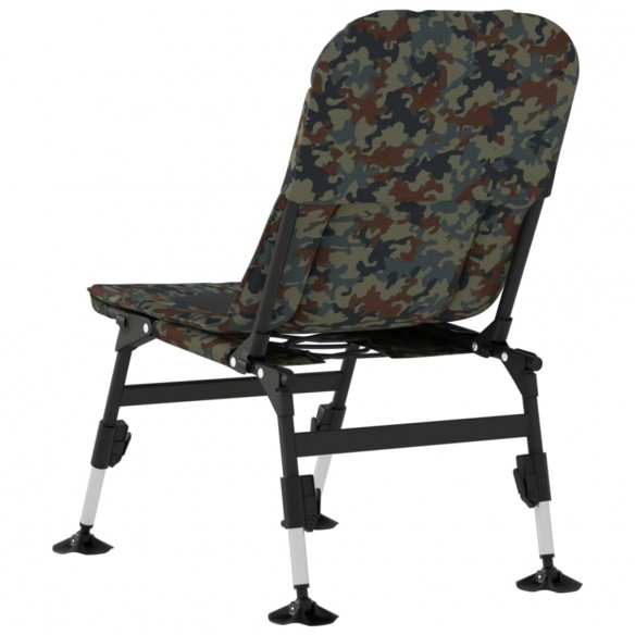 Chaise de pêche avec pieds à boue réglables pliable camouflage