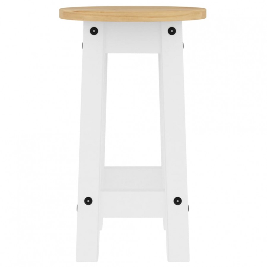 Tabourets de bar lot de 2 blanc bois massif de pin