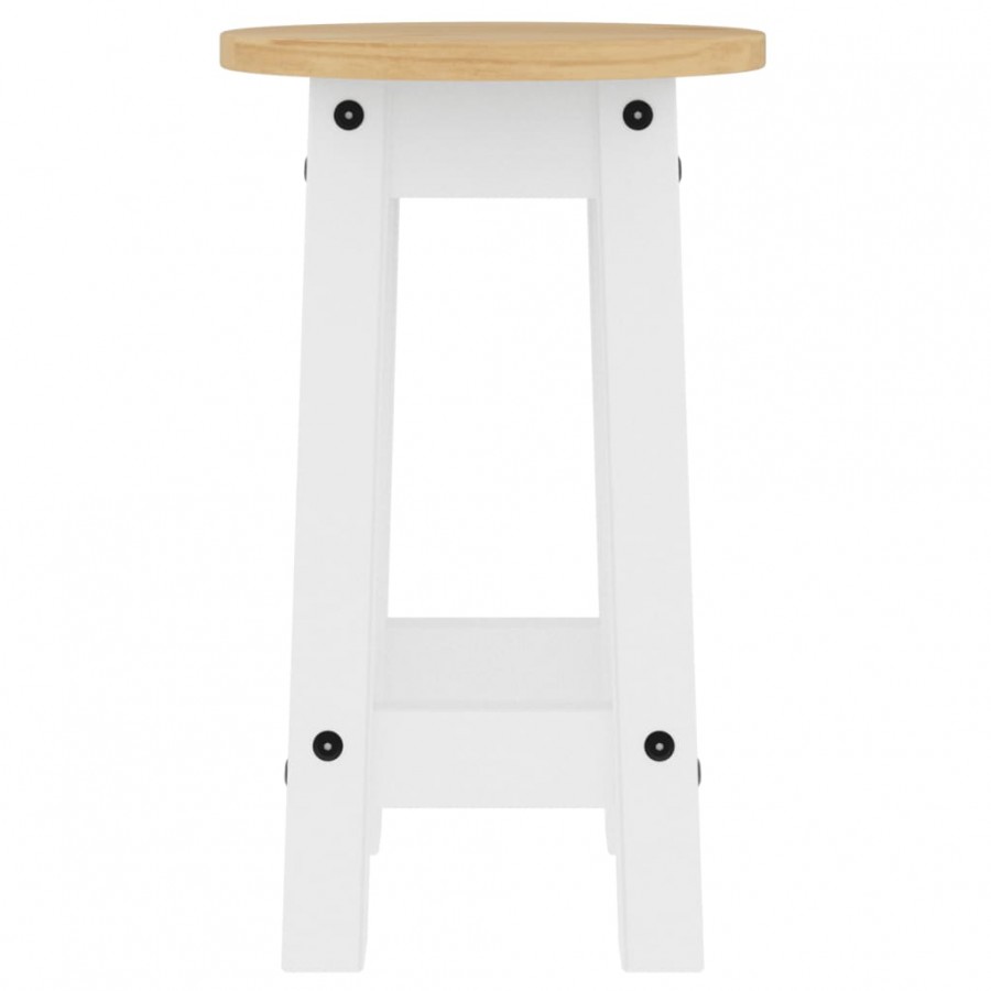 Tabourets de bar lot de 2 blanc bois massif de pin