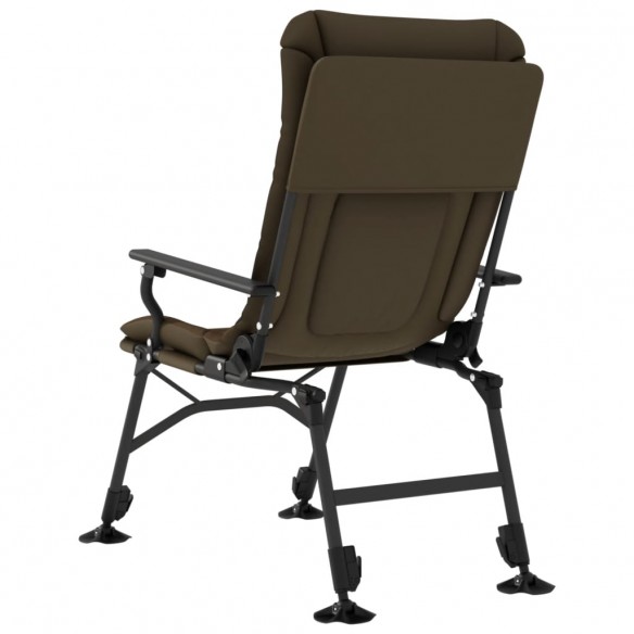 Chaise de pêche avec accoudoir pliable taupe