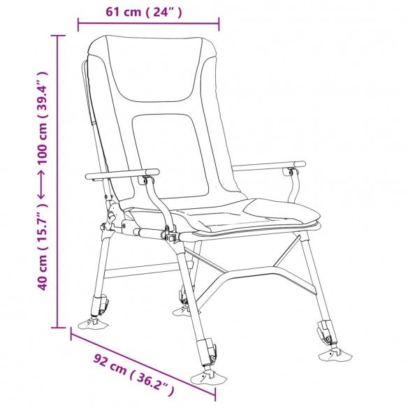 Chaise de pêche avec accoudoir pliable taupe