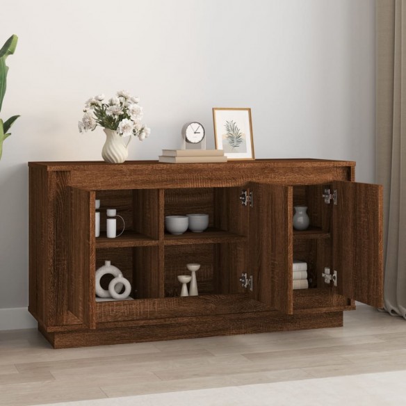 Buffet chêne marron 102x35x55 cm bois d'ingénierie