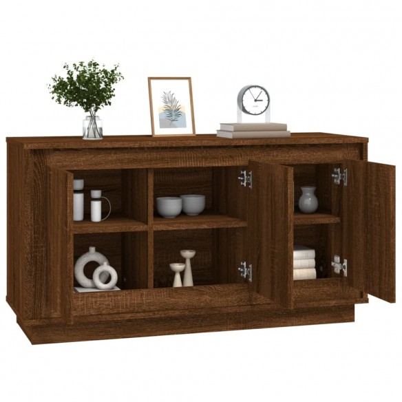 Buffet chêne marron 102x35x55 cm bois d'ingénierie