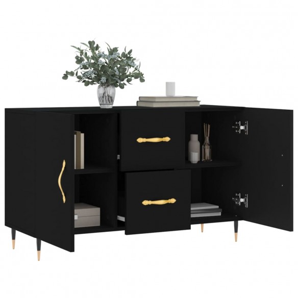 Buffet noir 100x36x60 cm bois d'ingénierie