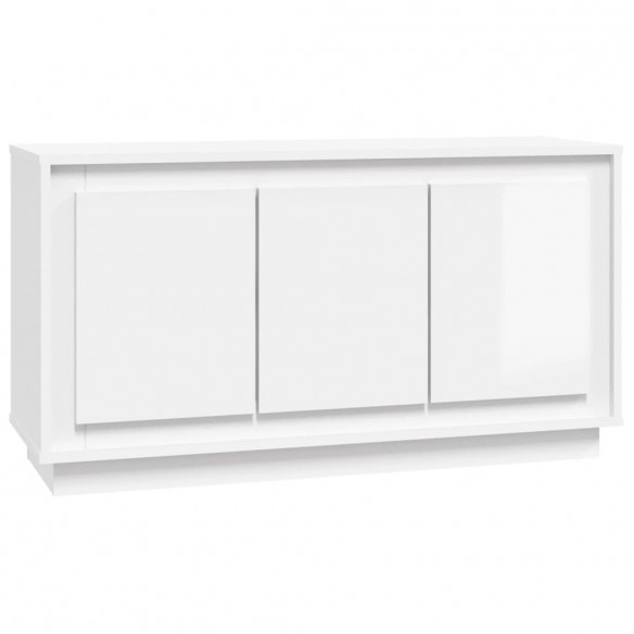 Buffet blanc brillant 102x35x55 cm bois d'ingénierie