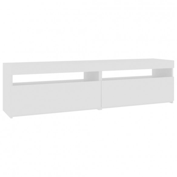 Meubles TV 2 pcs avec lumières LED Blanc brillant 75x35x40 cm