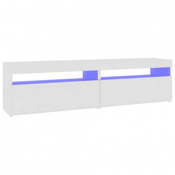 Meubles TV 2 pcs avec lumières LED Blanc brillant 75x35x40 cm