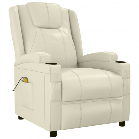 Fauteuil de massage blanc crème similicuir