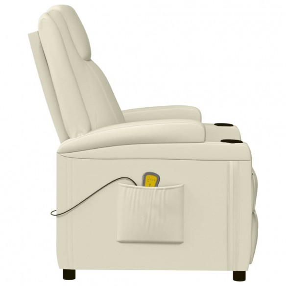 Fauteuil de massage blanc crème similicuir