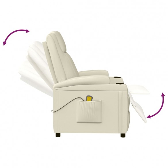 Fauteuil de massage blanc crème similicuir