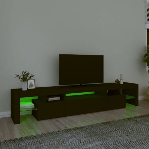 Meuble TV avec lumières LED Noir 215x36,5x40 cm