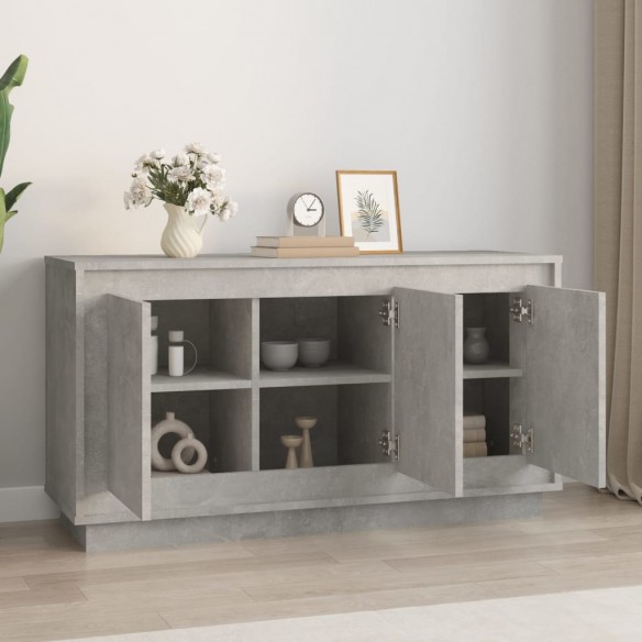 Buffet gris béton 102x35x55 cm bois d'ingénierie