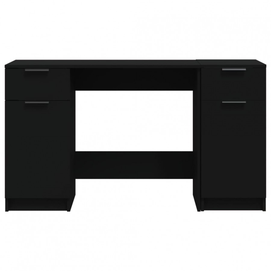 Bureau avec armoire latérale Noir 