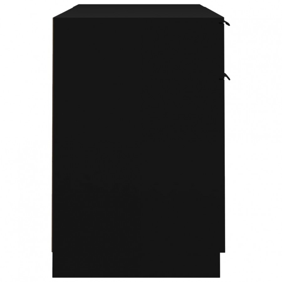 Bureau avec armoire latérale Noir 