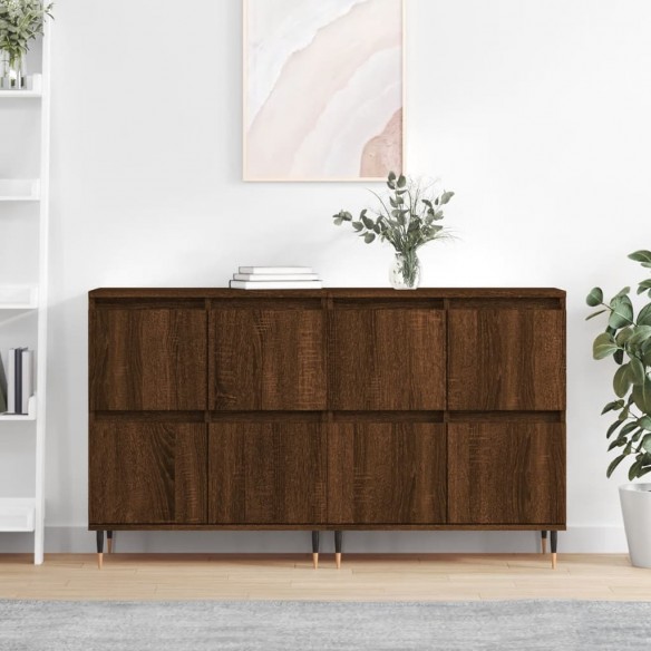 Buffets 2 pcs chêne marron bois d'ingénierie